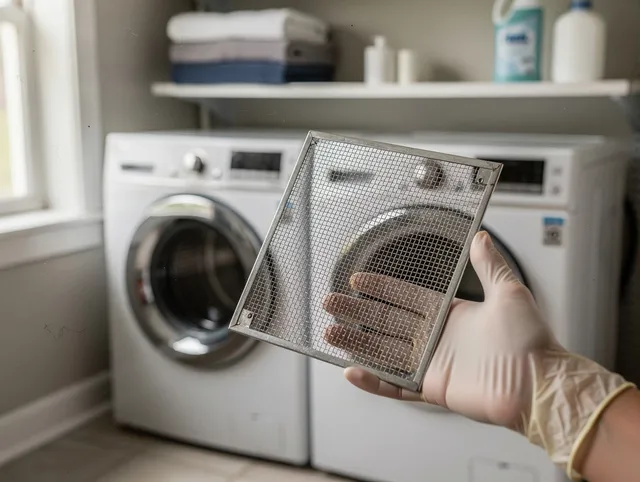 Hollywood Dryer Vent Cleaning specialist performing detailed lint trap cleaning service in Hollywood