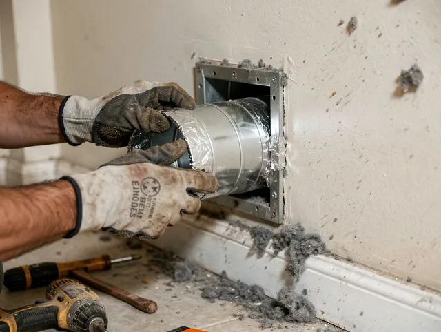 Professional dryer vent repair and installation by Hollywood Dryer Vent Cleaning in Hollywood