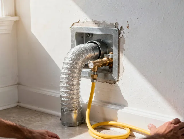 Hollywood Dryer Vent Cleaning certified technician performing specialized gas dryer vent cleaning in Hollywood